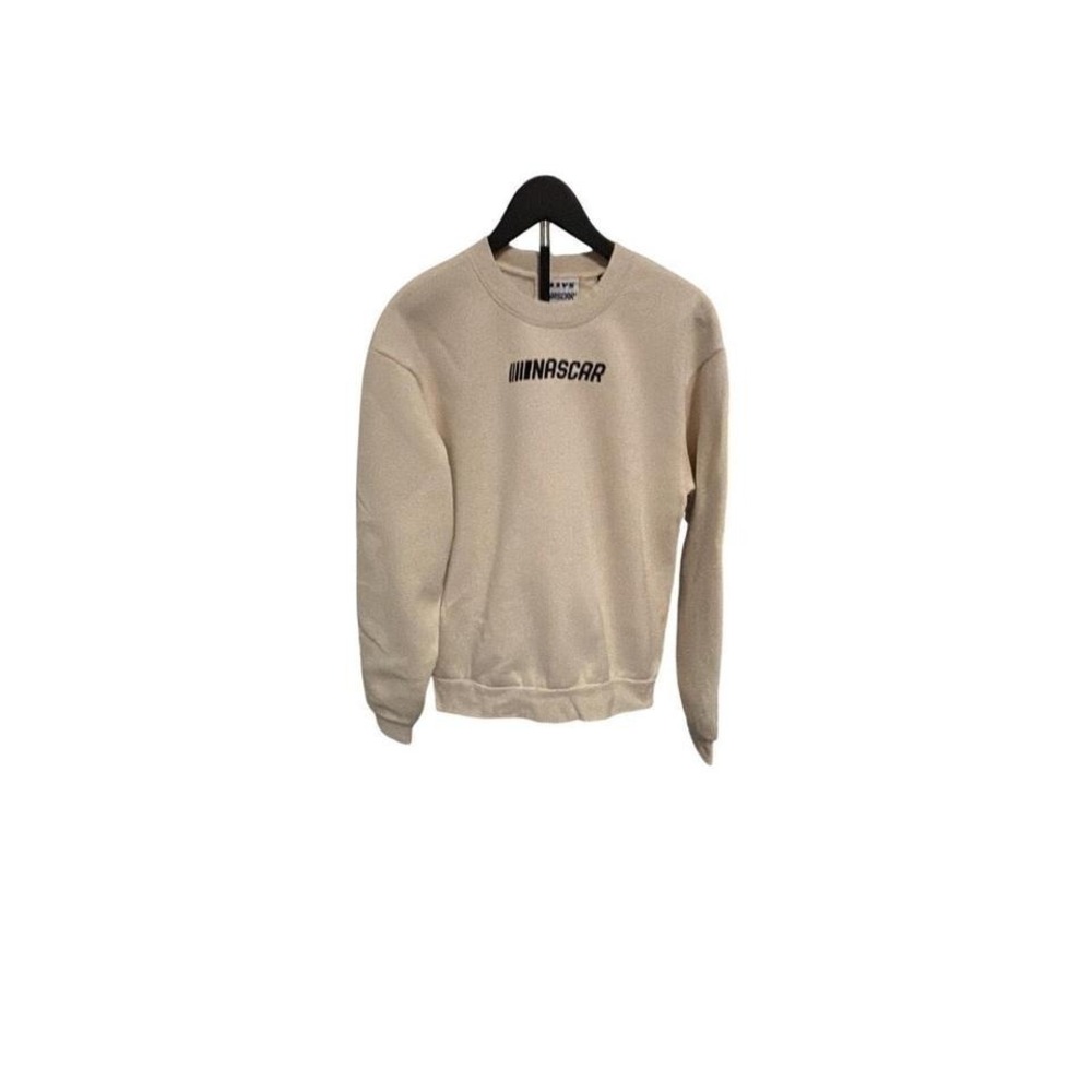 NWT TILLYS Nascar Crewneck Sweatshirt Cream Racing Graphic Print Pullover SZ S